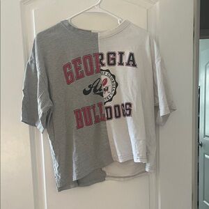 Pressbox Gray and White Georgia Bulldogs Tee